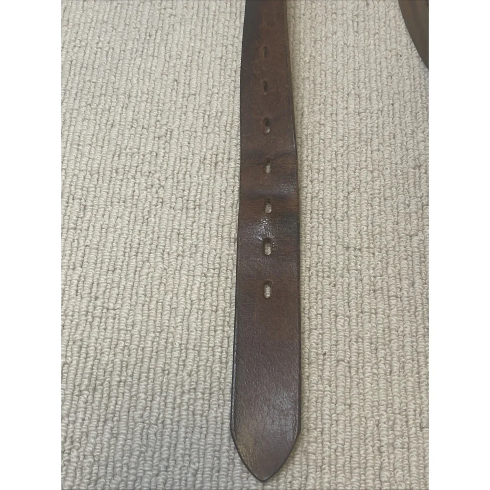 Vintage ABERCROMBIE & FITCH Belt Men 38 Brown Genuine Leather 28070 Made in USA